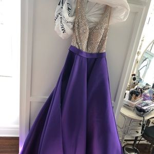 Jovani 2019 ball gown crystal bodice purple skirt